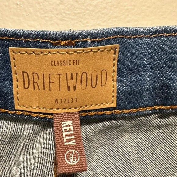 Driftwood Kelly Straight Leg Jeans Womens 32x32 Embroidered Floral Denim Boho - Picture 8 of 9